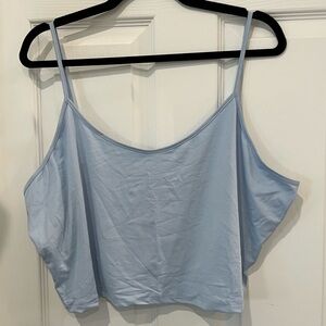 Light Blue Stretchy Lightweight Spaghetti Strap Crop Top NWT